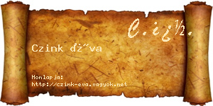 Czink Éva névjegykártya